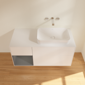 Тумба под раковину Villeroy & Boch Finion 120х50,1 см с подсветкой МДФ белый матовый лак/стекло белое матовое G681GKMT