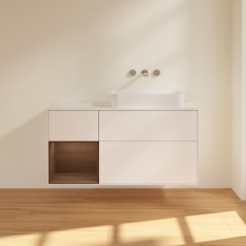 Тумба под раковину Villeroy & Boch Finion 120х50,1 см с подсветкой МДФ белый матовый лак/стекло белое матовое G681GNMT