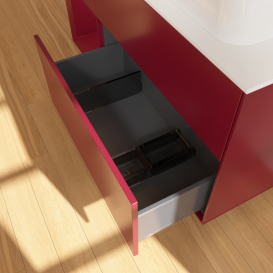 Тумба под раковину Villeroy & Boch Finion 120х50,1 см с подсветкой МДФ пион матовый лак/стекло белое матовое G681HBHB