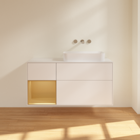 Тумба под раковину Villeroy & Boch Finion 120х50,1 см с подсветкой МДФ белый матовый лак/стекло белое матовое G681HFMT