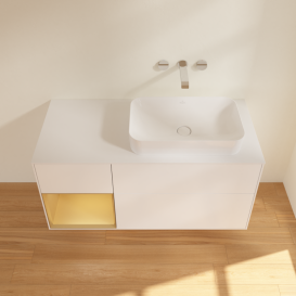 Тумба под раковину Villeroy & Boch Finion 120х50,1 см с подсветкой МДФ белый матовый лак/стекло белое матовое G681HFMT