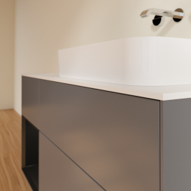 Тумба под раковину Villeroy & Boch Finion 120х50,1 см с подсветкой МДФ антрацит матовый лак/стекло белое матовое G681PDGK