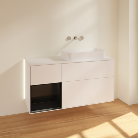 Тумба под раковину Villeroy & Boch Finion 120х50,1 см с подсветкой МДФ белый матовый лак/стекло белое матовое G681PDMT