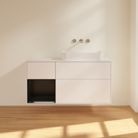 Тумба под раковину Villeroy & Boch Finion 120х50,1 см с подсветкой МДФ белый матовый лак/стекло белое матовое G681PDMT