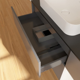 Тумба под раковину Villeroy & Boch Finion 120х50,1 см с подсветкой МДФ антрацит матовый лак/стекло черное матовое G692MTGK