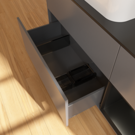 Тумба под раковину Villeroy & Boch Finion 120х50,1 см с подсветкой МДФ антрацит матовый лак/стекло черное матовое G692PDGK