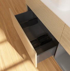 Тумба под раковину Villeroy & Boch Finion 120х50,1 см с подсветкой МДФ шпон дуба/стекло белое матовое G691GKPC