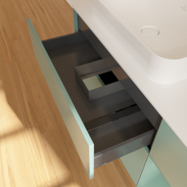 Тумба под раковину Villeroy & Boch Finion 120х50,1 см с подсветкой МДФ оливковый матовый лак/стекло белое матовое G691GMGM