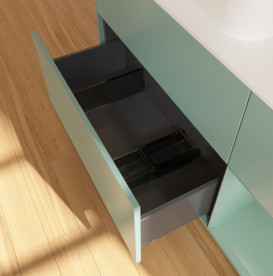 Тумба под раковину Villeroy & Boch Finion 120х50,1 см с подсветкой МДФ оливковый матовый лак/стекло белое матовое G691GMGM