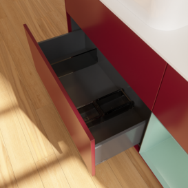 Тумба под раковину Villeroy & Boch Finion 120х50,1 см с подсветкой МДФ пион матовый лак/стекло белое матовое G691GMHB