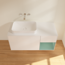 Тумба под раковину Villeroy & Boch Finion 120х50,1 см с подсветкой МДФ белый матовый лак/стекло белое матовое G691GMMT