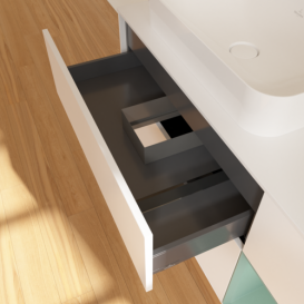 Тумба под раковину Villeroy & Boch Finion 120х50,1 см с подсветкой МДФ белый матовый лак/стекло белое матовое G691GMMT