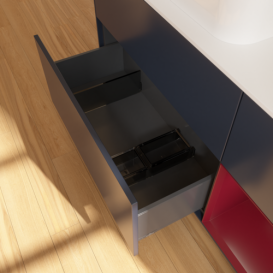 Тумба под раковину Villeroy & Boch Finion 120х50,1 см с подсветкой МДФ темно-синий матовый лак/стекло белое матовое G691HBHG