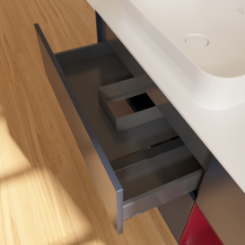 Тумба под раковину Villeroy & Boch Finion 120х50,1 см с подсветкой МДФ темно-синий матовый лак/стекло белое матовое G691HBHG