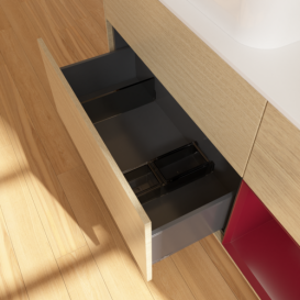 Тумба под раковину Villeroy & Boch Finion 120х50,1 см с подсветкой МДФ шпон дуба/стекло белое матовое G691HBPC