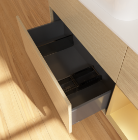 Тумба под раковину Villeroy & Boch Finion 120х50,1 см с подсветкой МДФ шпон дуба/стекло белое матовое G691HFPC