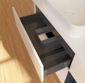 Тумба под раковину Villeroy & Boch Finion 120х50,1 см с подсветкой МДФ глянцевый белый лак/стекло белое матовое G691HGGF