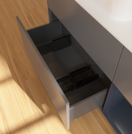 Тумба под раковину Villeroy & Boch Finion 120х50,1 см с подсветкой МДФ антрацит матовый лак/стекло белое матовое G691HGGK