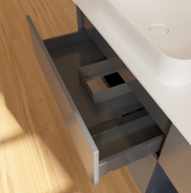 Тумба под раковину Villeroy & Boch Finion 120х50,1 см с подсветкой МДФ антрацит матовый лак/стекло белое матовое G691HGGK