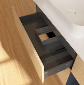 Тумба под раковину Villeroy & Boch Finion 120х50,1 см с подсветкой МДФ шпон дуба/стекло белое матовое G691HGPC