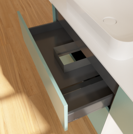 Тумба под раковину Villeroy & Boch Finion 120х50,1 см с подсветкой МДФ оливковый матовый лак/стекло белое матовое G691MTGM