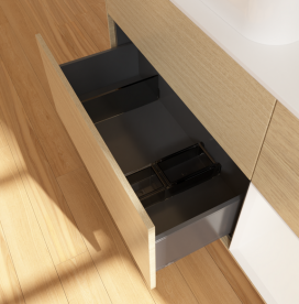 Тумба під раковину Villeroy & Boch Finion 120х50,1 см із підсвічуванням МДФ шпон дуба/скло біле матове G691MTPC