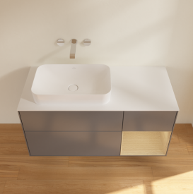 Тумба под раковину Villeroy & Boch Finion 120х50,1 см с подсветкой МДФ антрацит матовый лак/стекло белое матовое G691PCGK