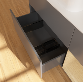 Тумба под раковину Villeroy & Boch Finion 120х50,1 см с подсветкой МДФ антрацит матовый лак/стекло белое матовое G691PCGK