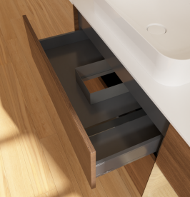 Тумба под раковину Villeroy & Boch Finion 120х50,1 см с подсветкой МДФ шпон грецкого ореха/стекло белое матовое G691PCGN