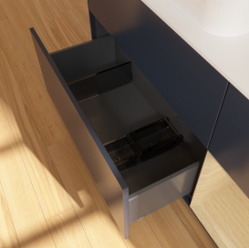 Тумба под раковину Villeroy & Boch Finion 120х50,1 см с подсветкой МДФ темно-синий матовый лак/стекло белое матовое G691PCHG