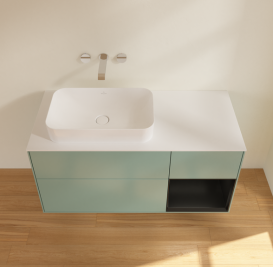 Тумба под раковину Villeroy & Boch Finion 120х50,1 см с подсветкой МДФ оливковый матовый лак/стекло белое матовое G691PDGM