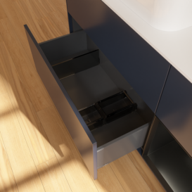 Тумба под раковину Villeroy & Boch Finion 120х50,1 см с подсветкой МДФ темно-синий матовый лак/стекло белое матовое G691PDHG