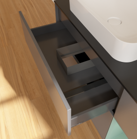 Тумба под раковину Villeroy & Boch Finion 120х50,1 см с подсветкой МДФ антрацит матовый лак/стекло черное матовое G692GMGK