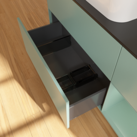 Тумба под раковину Villeroy & Boch Finion 120х50,1 см с подсветкой МДФ оливковый матовый лак/стекло черное матовое G692GMGM