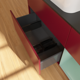 Тумба под раковину Villeroy & Boch Finion 120х50,1 см с подсветкой МДФ пион матовый лак/стекло черное матовое G692GMHB