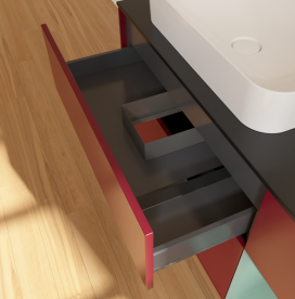 Тумба под раковину Villeroy & Boch Finion 120х50,1 см с подсветкой МДФ пион матовый лак/стекло черное матовое G692GMHB