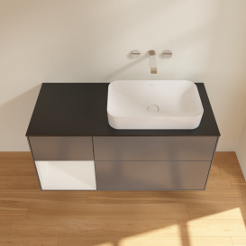 Тумба под раковину Villeroy & Boch Finion 120х50,1 см с подсветкой МДФ антрацит матовый лак/стекло черное матовое G682GFGK
