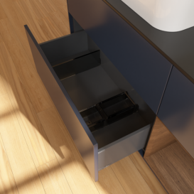 Тумба под раковину Villeroy & Boch Finion 120х50,1 см с подсветкой МДФ темно-синий матовый лак/стекло черное матовое G692GNHG