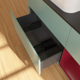 Тумба под раковину Villeroy & Boch Finion 120х50,1 см с подсветкой МДФ оливковый матовый лак/стекло черное матовое G692HBGM