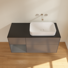 Тумба под раковину Villeroy & Boch Finion 120х50,1 см с подсветкой МДФ антрацит матовый лак/стекло черное матовое G682GKGK