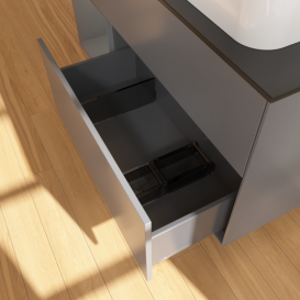 Тумба под раковину Villeroy & Boch Finion 120х50,1 см с подсветкой МДФ антрацит матовый лак/стекло черное матовое G682GKGK