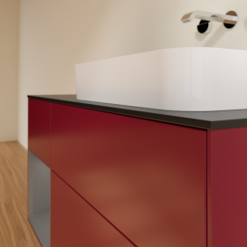 Тумба под раковину Villeroy & Boch Finion 120х50,1 см с подсветкой МДФ пион матовый лак/стекло черное матовое G682GKHB