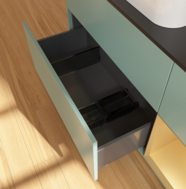 Тумба под раковину Villeroy & Boch Finion 120х50,1 см с подсветкой МДФ оливковый матовый лак/стекло черное матовое G692HFGM