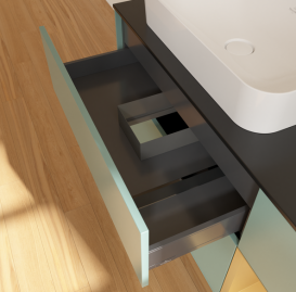 Тумба под раковину Villeroy & Boch Finion 120х50,1 см с подсветкой МДФ оливковый матовый лак/стекло черное матовое G692HFGM