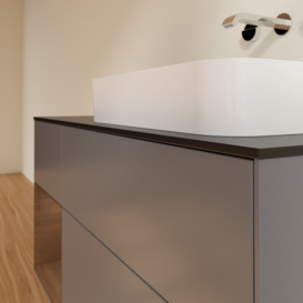 Тумба под раковину Villeroy & Boch Finion 120х50,1 см с подсветкой МДФ антрацит матовый лак/стекло черное матовое G682GNGK