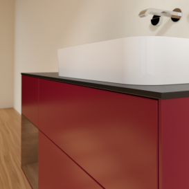 Тумба под раковину Villeroy & Boch Finion 120х50,1 см с подсветкой МДФ пион матовый лак/стекло черное матовое G682GNHB