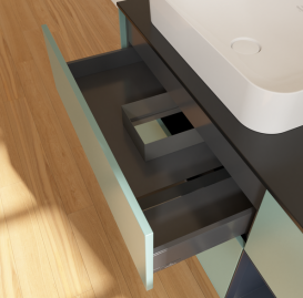 Тумба под раковину Villeroy & Boch Finion 120х50,1 см с подсветкой МДФ оливковый матовый лак/стекло черное матовое G692HGGM