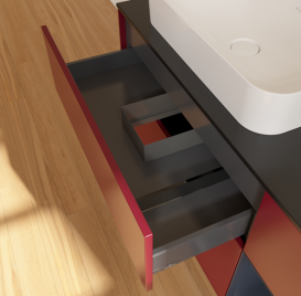 Тумба под раковину Villeroy & Boch Finion 120х50,1 см с подсветкой МДФ пион матовый лак/стекло черное матовое G692HGHB