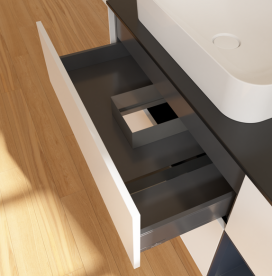 Тумба под раковину Villeroy & Boch Finion 120х50,1 см с подсветкой МДФ белый матовый лак/стекло черное матовое G692HGMT