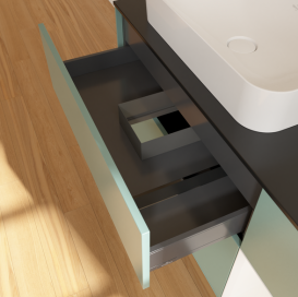 Тумба под раковину Villeroy & Boch Finion 120х50,1 см с подсветкой МДФ оливковый матовый лак/стекло черное матовое G692MTGM